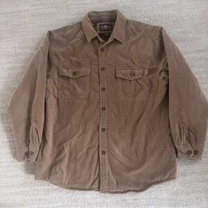 Levis Corduroy Coat Mens L Tan Brown Plaid Fleece Flannel Lined Barn Shacket CS